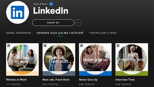 LinkedIn Spotify’da Motivasyonel Çalma Listeleri Oluşturdu