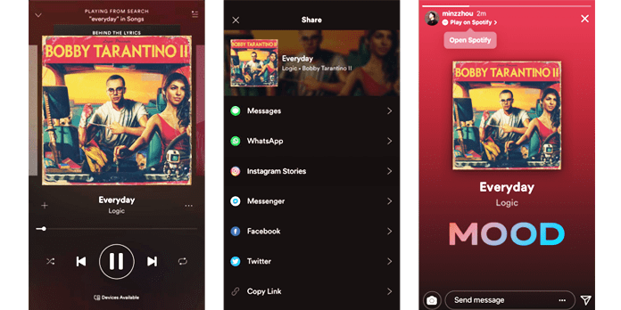 Spotify Şarkılarınızı Instagram Hikayenizde Paylaşın