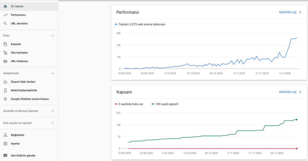 ücretsiz seo araçlarından biri olan Search console